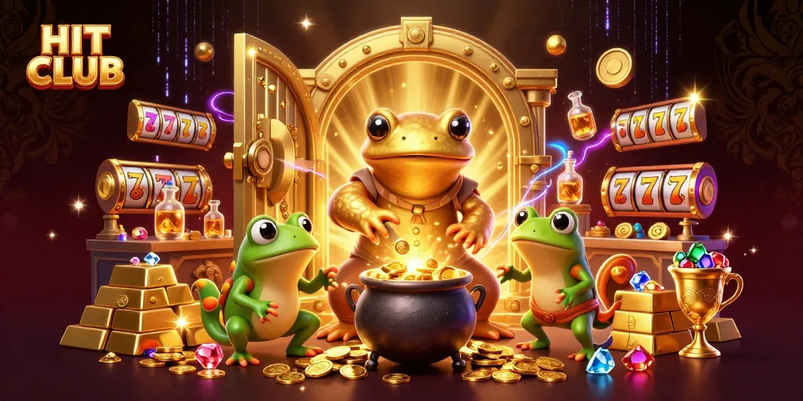 Experience the glamour of HIT CLUB with vibrant gold coins and magical characters enhancing your gameplay.
