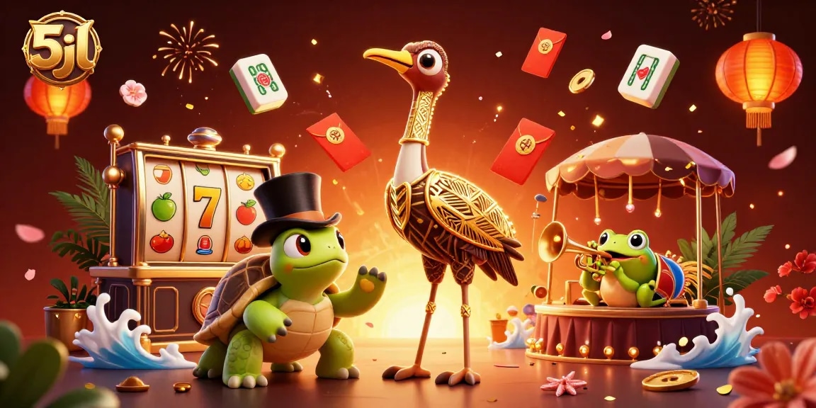 Bet on excitement with 5jl's ultra-detailed 3D casino scene featuring vibrant characters and animated game elements.