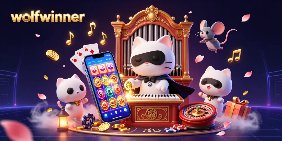 Experience thrilling gameplay at wolfwinner with exclusive slots and casino fun in this vibrant illustration.