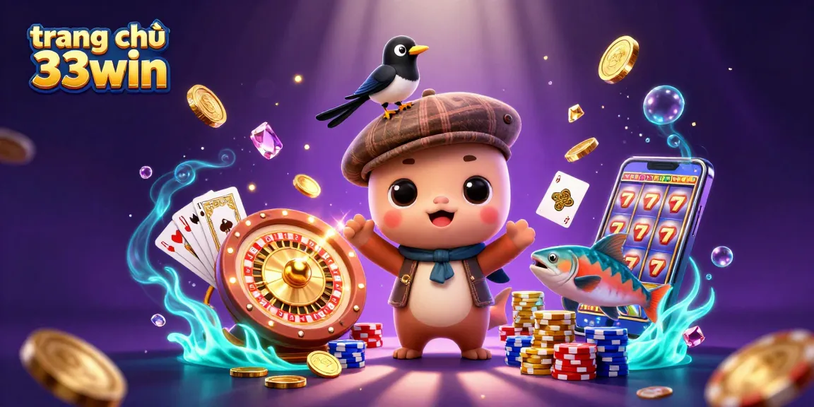 Experience the exciting world of trang chủ 33win with vibrant casino elements and whimsical characters.