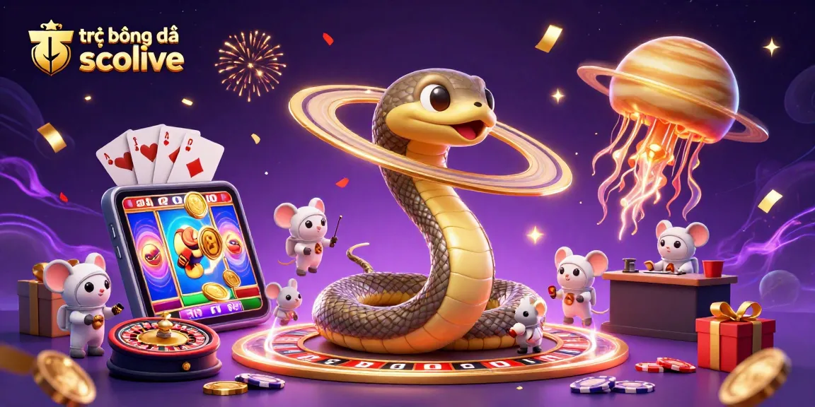 Experience the excitement of trực tiếp bóng đá socolive with a vibrant illustration of a cosmic casino scene.