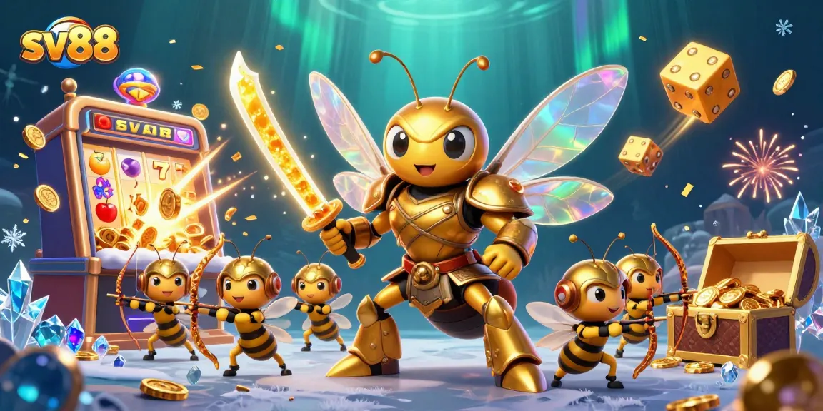 Win big with sv88 in an action-packed casino adventure featuring slot machines and coin explosions.