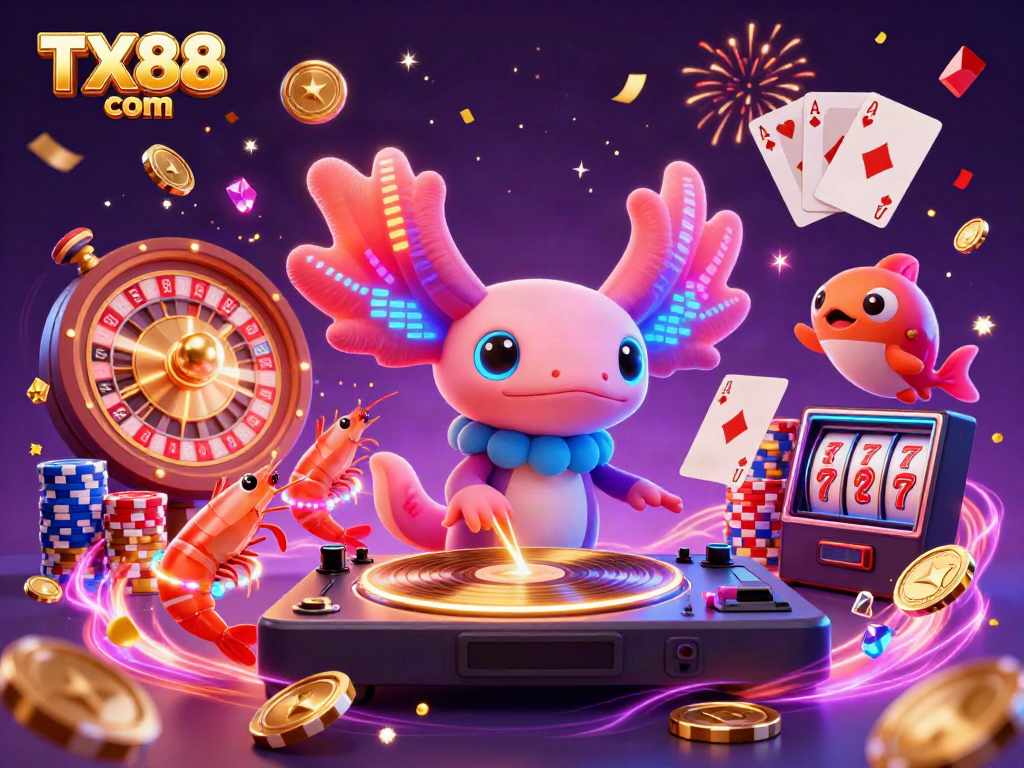 Experience immersive fun at TX88 com with a vibrant 3D party scene filled with games and excitement.