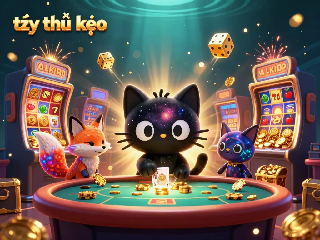 Experience thrilling gameplay with tỷ lệ kèo at this vibrant cosmic casino scene.