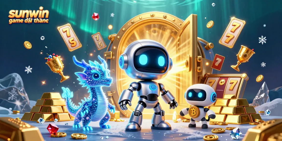 Engage in thrilling gameplay with sunwin game đổi thưởng, featuring vibrant 3D characters in a rich casino backdrop.