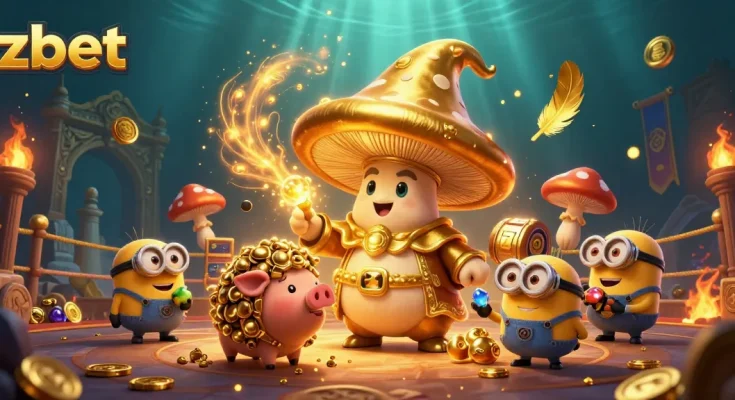 Engage with zbet's dynamic slots as the golden wizard casts treasure spells!