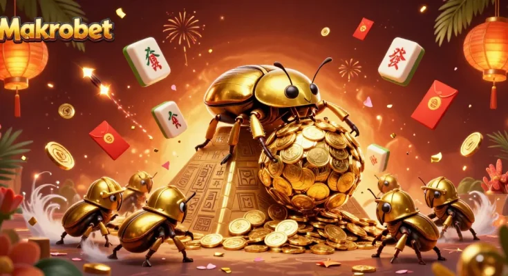 Experience the thrill of winning with Makrobet's vibrant 3D casino world filled with animated elements.