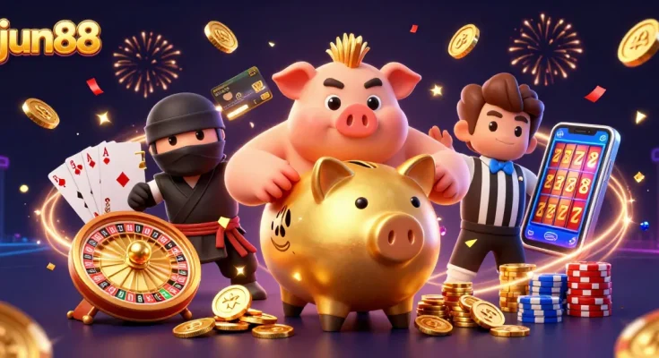 Experience the excitement of betting at jun88 with lively casino characters and dazzling game elements.