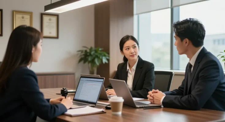 Continued legal consultation with a criminal lawyer in a professional office